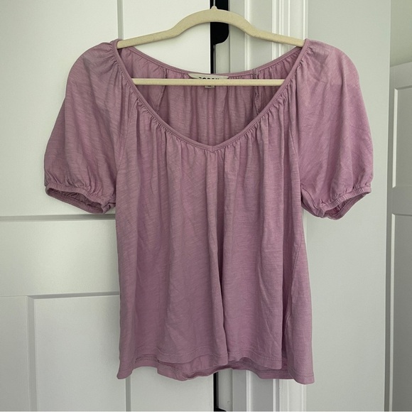 Boden Purple Cotton V Neck Top - Picture 2 of 5